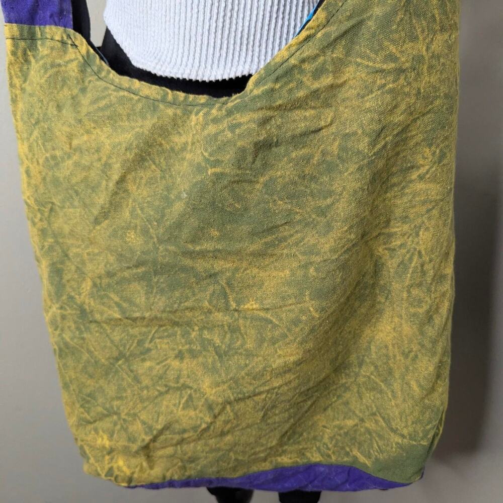 Boho Patchwork Multi Colored Hobo Bag - image 4